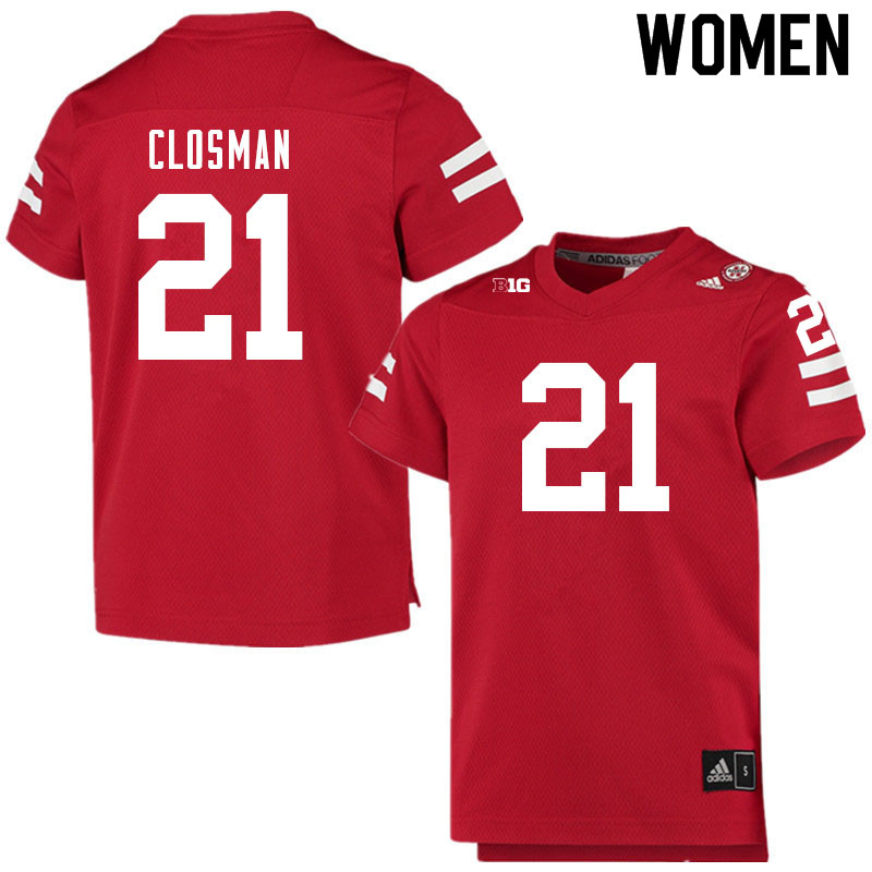 Women #21 Blake Closman Nebraska Cornhuskers College Football Jerseys Sale-Scarlet